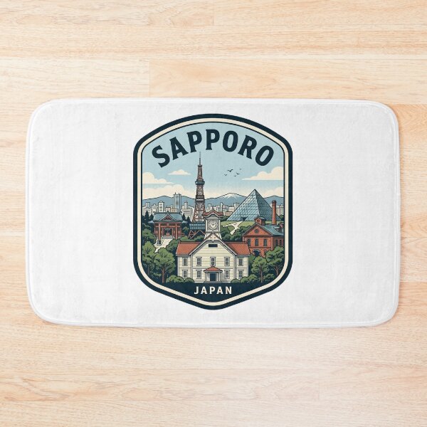 Item preview, Sapporo Japan Travel Badge Vintage Landmark Illustration designed and sold by k3rstman1.