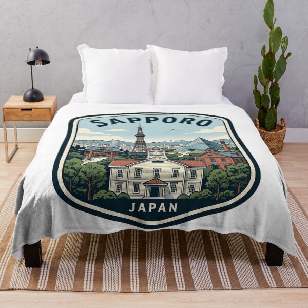 Item preview, Sapporo Japan Travel Badge Vintage Landmark Illustration designed and sold by k3rstman1.