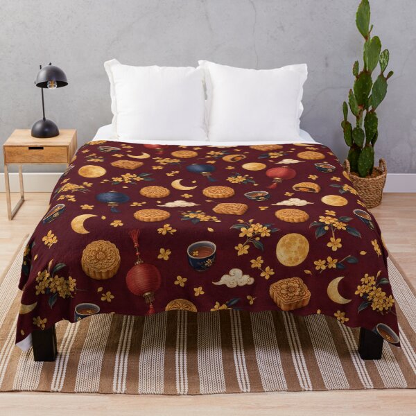 Item preview, Mid Autumn Festival Mooncake and Lantern Seamless Pattern designed and sold by WangAew.
