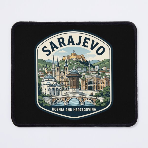 Item preview, Sarajevo Bosnia and Herzegovina Vintage Travel Badge designed and sold by k3rstman1.