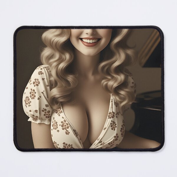 Item preview, Vintage Smiling Woman Playing Piano designed and sold by Holub Art Studio & design.