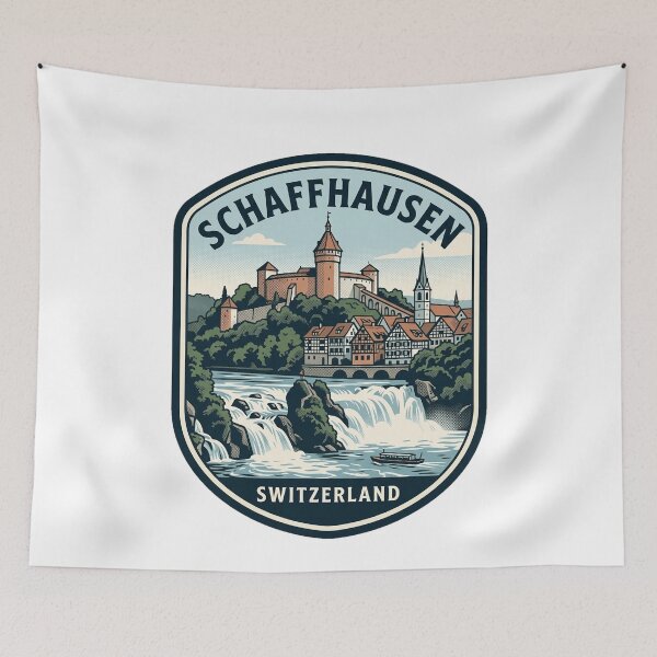 Item preview, Vintage Schaffhausen Switzerland Rhine Falls Travel Badge designed and sold by k3rstman1.