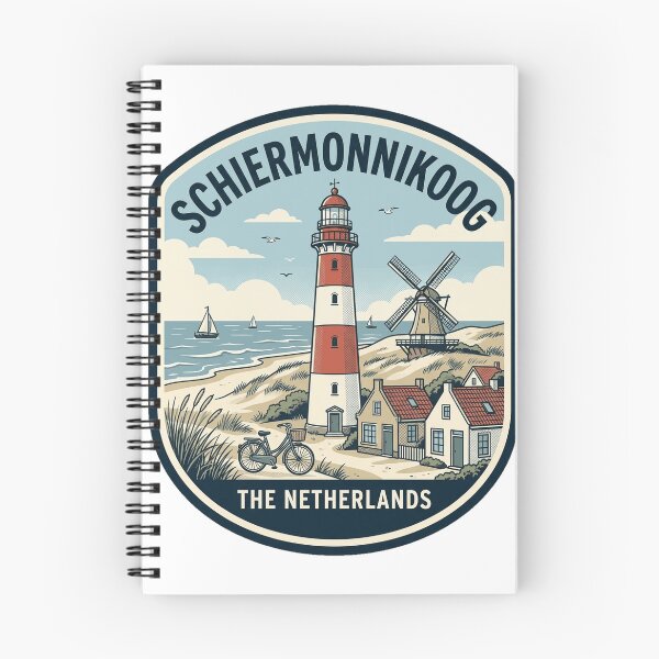 Item preview, Schiermonnikoog Netherlands Vintage Lighthouse Windmill Travel Badge designed and sold by k3rstman1.