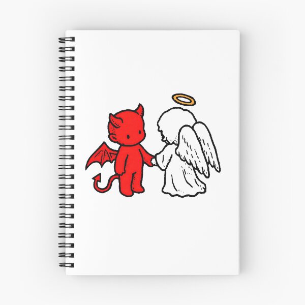 Item preview, Cute chibi devil and angel holding hands designed and sold by blackdogshop.