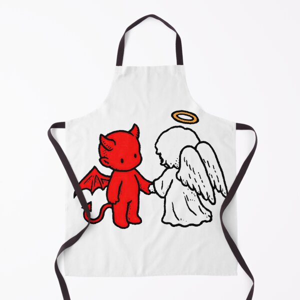 Item preview, Cute chibi devil and angel holding hands designed and sold by blackdogshop.