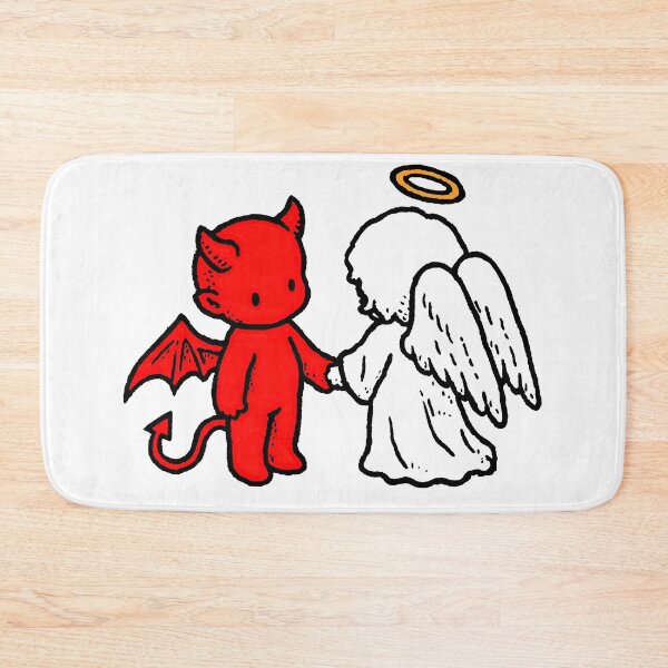 Item preview, Cute chibi devil and angel holding hands designed and sold by blackdogshop.