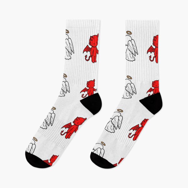 Item preview, Cute chibi devil and angel holding hands designed and sold by blackdogshop.
