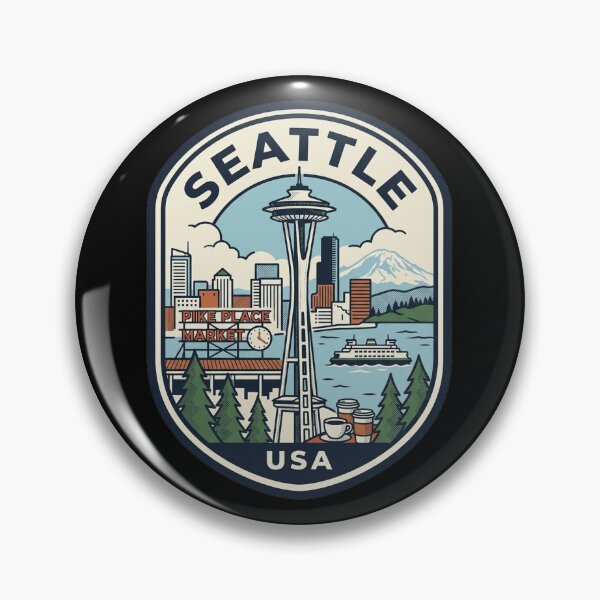 Item preview, Seattle Washington Space Needle Pike Place Market designed and sold by k3rstman1.