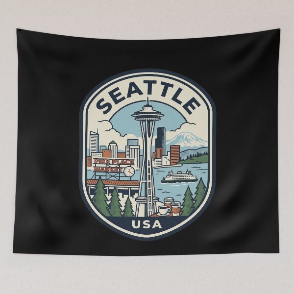 Item preview, Seattle Washington Space Needle Pike Place Market designed and sold by k3rstman1.