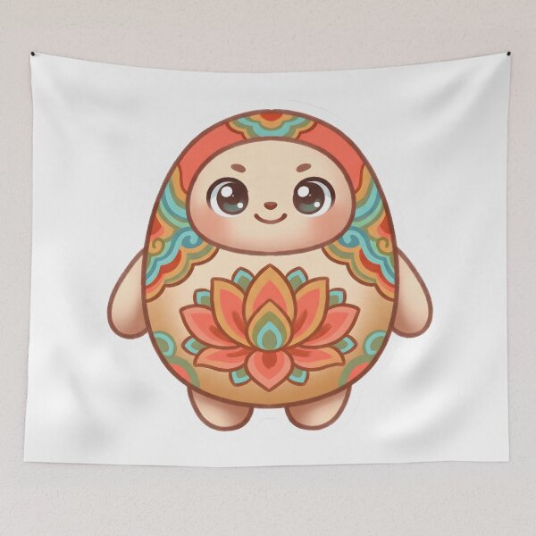 Item preview, Korean Dancheong Lotus-pattern Guardian Mascot — Marker-style Digital Illustration designed and sold by radou88.