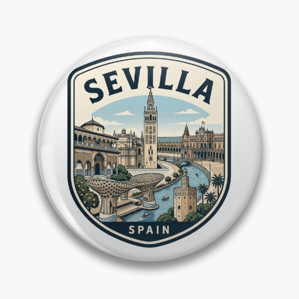 Item preview, Sevilla Spain Retro Travel Landmark Emblem designed and sold by k3rstman1.