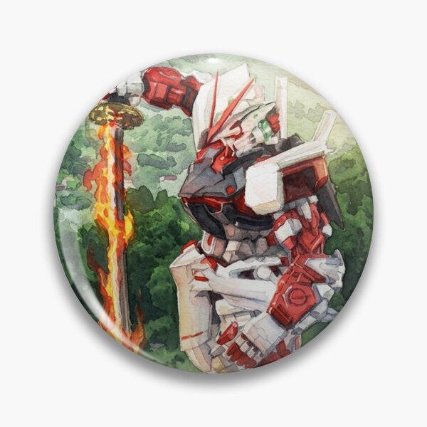 Item preview, acuarela marco rojo extraviado obra de arte de gundam en llamas mecha samurái designed and sold by sabartgunpla.