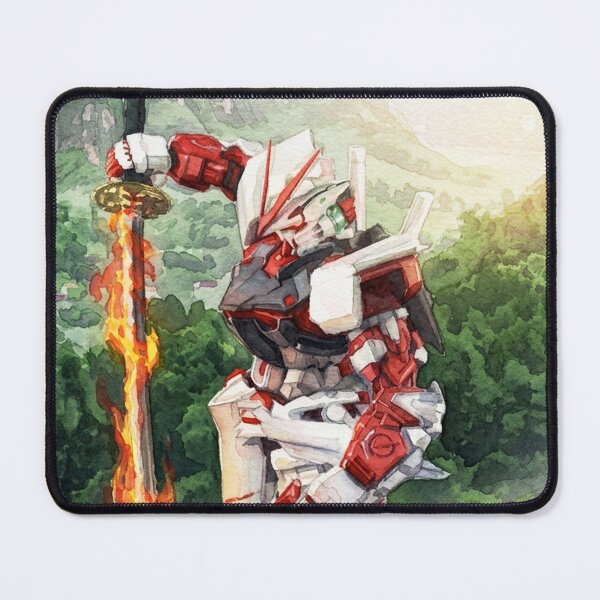 Item preview, watercolour astray red frame gundam artwork on fire samurai mecha designed and sold by sabartgunpla.