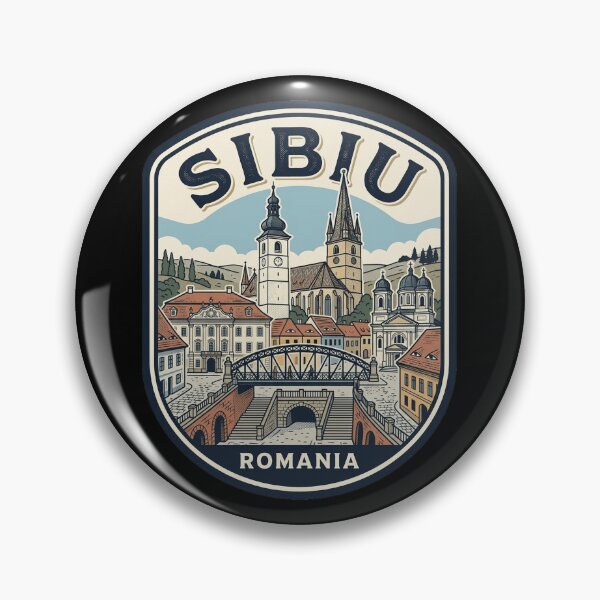 Item preview, Sibiu Romania Vintage Travel Emblem designed and sold by k3rstman1.