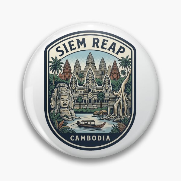 Item preview, Siem Reap Cambodia Angkor Wat Vintage Travel Badge designed and sold by k3rstman1.