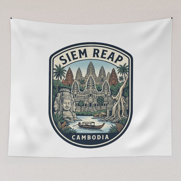 Item preview, Siem Reap Cambodia Angkor Wat Vintage Travel Badge designed and sold by k3rstman1.