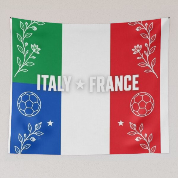 Item preview, Italy vs France Minimalist Football Poster designed and sold by Nexus Space.