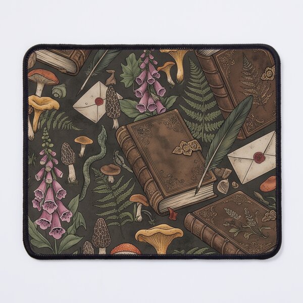Item preview, Ameluk Antique Books, Feather Quill & Mystical Mushrooms Pattern designed and sold by Ammeluk.