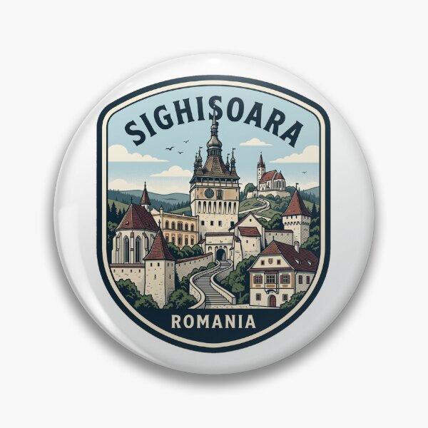 Item preview, Sighisoara Romania Vintage Medieval Citadel Travel Emblem designed and sold by k3rstman1.