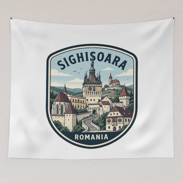 Item preview, Sighisoara Romania Vintage Medieval Citadel Travel Emblem designed and sold by k3rstman1.