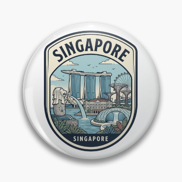 Item preview, Singapore Skyline Vintage Travel Badge designed and sold by k3rstman1.