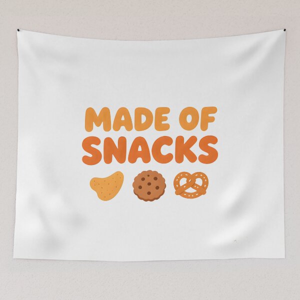 Item preview, Made of Snacks Funny Food Lover Cute Minimalist Design designed and sold by Spirit of Siam.