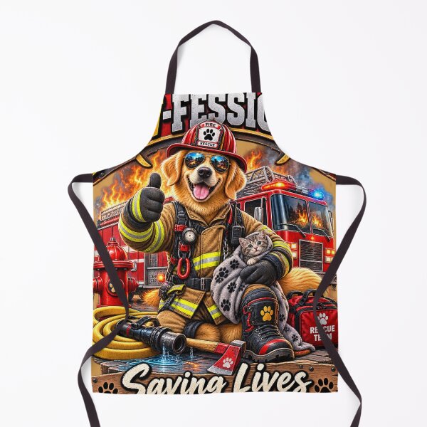 Item preview, Paw-Fessional Rescue Team – Firefighter Dog Saving Lives with Cat designed and sold by TeeVibeHaus.