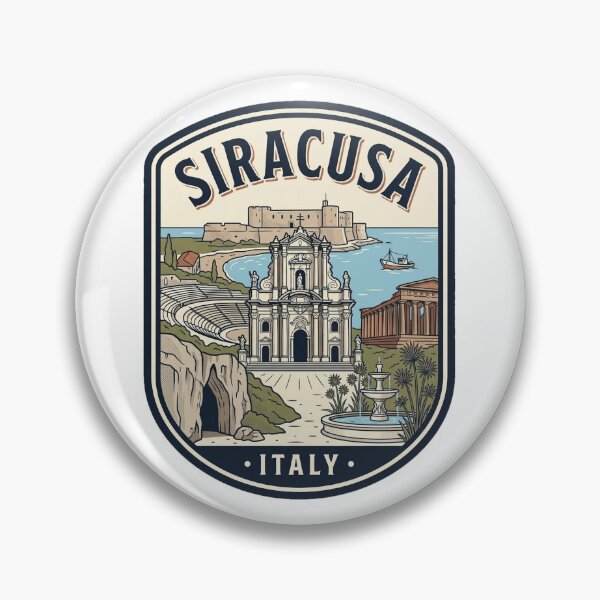Item preview, Siracusa Sicily Italy Vintage Travel Badge designed and sold by k3rstman1.
