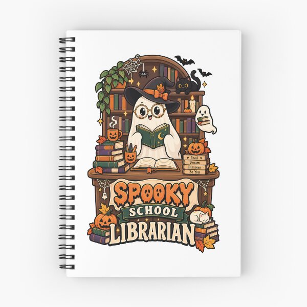 Item preview, Spooky School Librarian Halloween Ghost Book Lover designed and sold by LuminoSky Creations.