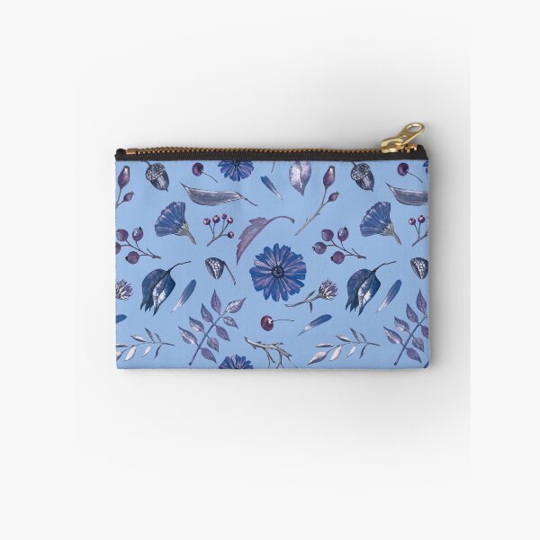 Item preview, Cozy Fall Meadow – Leaves & Wildflowers Pattern | Blue designed and sold by Frohyou.