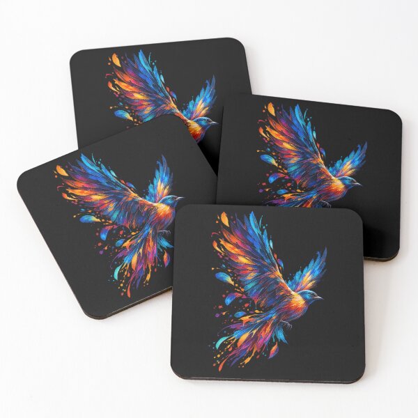 Item preview, Painted Flight – Colorful Abstract Bird Digital Art designed and sold by GraphiteRealm.