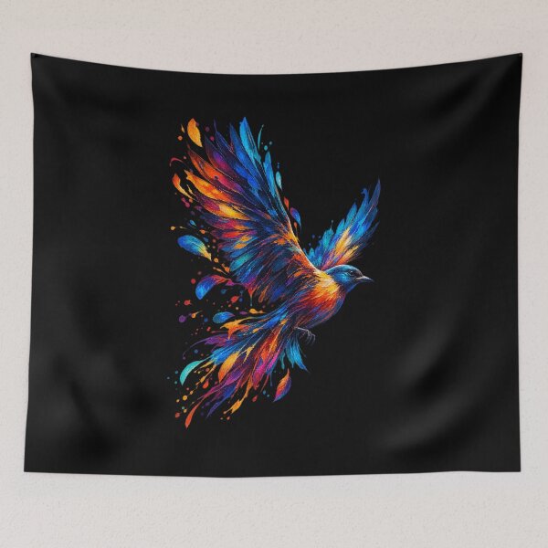 Item preview, Painted Flight – Colorful Abstract Bird Digital Art designed and sold by GraphiteRealm.