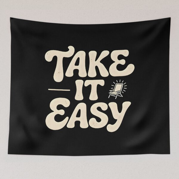 Item preview, Take It Easy Relaxed Lifestyle Retro Minimalist Design designed and sold by Spirit of Siam.