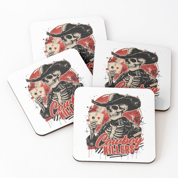Item preview, Cowboy Killers Skeleton Poker Western Art Ace's — Vintage Grunge Design designed and sold by inkfluenceart.