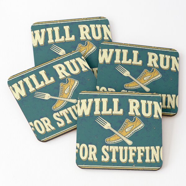 Item preview, Will Run For Stuffing Funny Turkey Trot Enamel Sign designed and sold by BoosterShop.