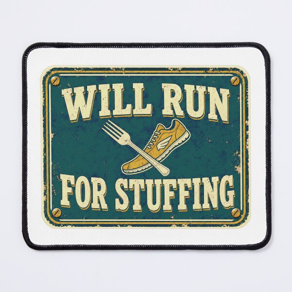 Item preview, Will Run For Stuffing Funny Turkey Trot Enamel Sign designed and sold by BoosterShop.