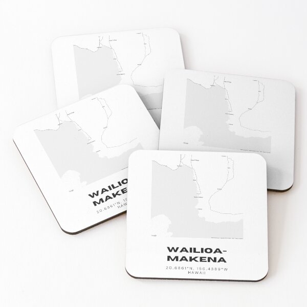 Item preview, Wailea-Makena Maui Map | Minimalist Coastal Location Design designed and sold by RM-Journey.