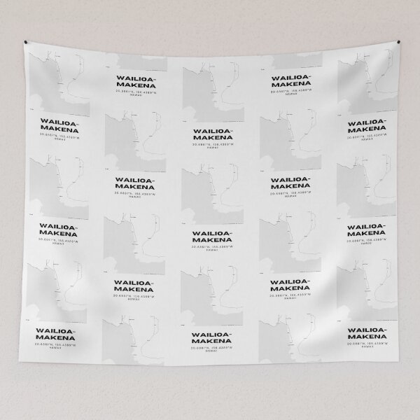 Item preview, Mapa de Wailea-Makena, Maui | Diseño minimalista de ubicación costera designed and sold by RM-Journey.