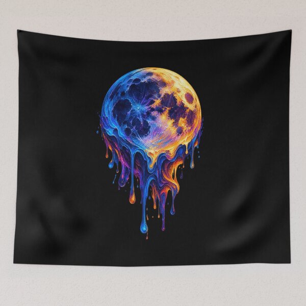 Item preview, Melting Moon – Colorful Cosmic Digital Painting designed and sold by GraphiteRealm.