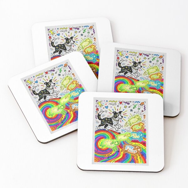 Item preview, Border Collie Neon Sheep designed and sold by PictoVibe.