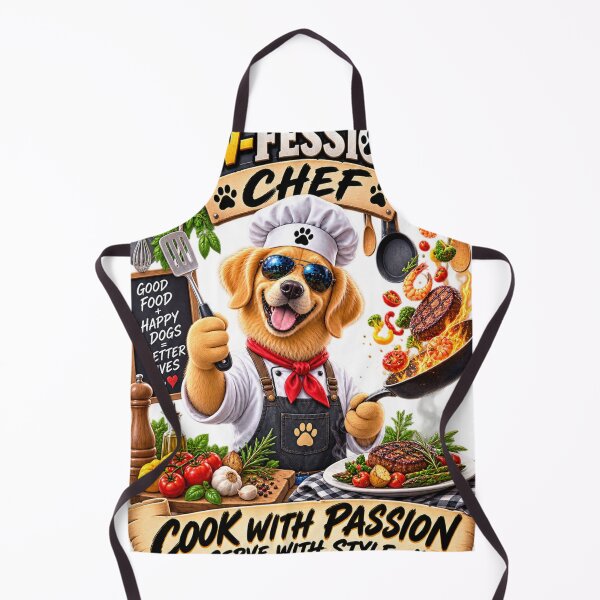 Item preview, Paw-Fessional Chef – Funny Golden Retriever Cooking with Passion designed and sold by TeeVibeHaus.