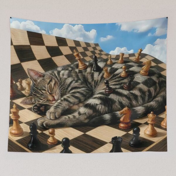 Item preview, Chess board cat designed and sold by Jonsmartdesigns.