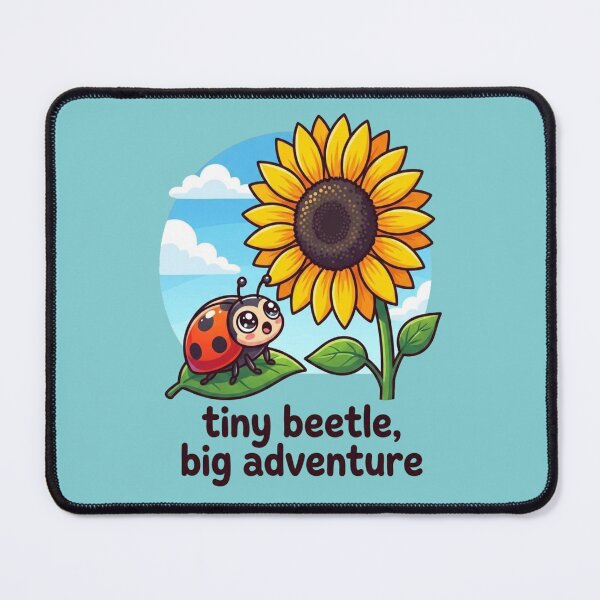 Item preview, Tiny Beetle Big Adventure – Cute Ladybug & Sunflower Kids Wall Art, Nature Nursery Decor designed and sold by morning sun.