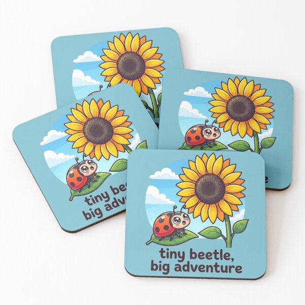 Item preview, Tiny Beetle Big Adventure – Cute Ladybug & Sunflower Kids Wall Art, Nature Nursery Decor designed and sold by morning sun.