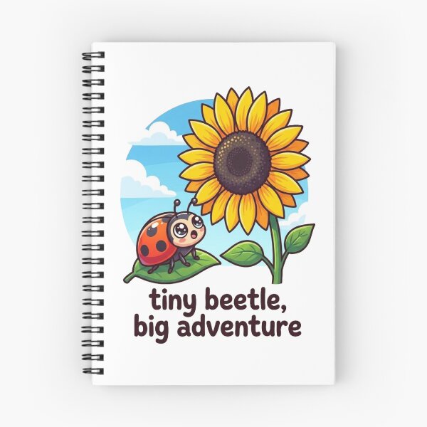Item preview, Tiny Beetle Big Adventure – Cute Ladybug & Sunflower Kids Wall Art, Nature Nursery Decor designed and sold by morning sun.