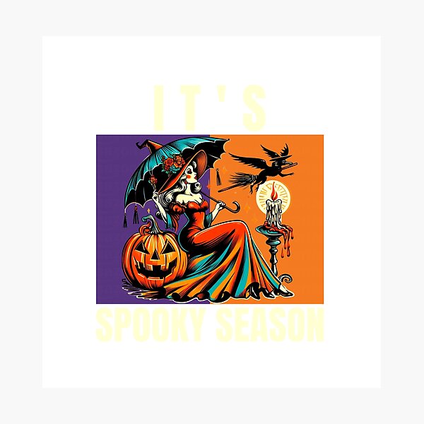 Item preview, It's Spooky Season Witch Pumpkin Halloween Long Sleeve T-Shirt designed and sold by Magoya Store ⭐⭐⭐⭐⭐.