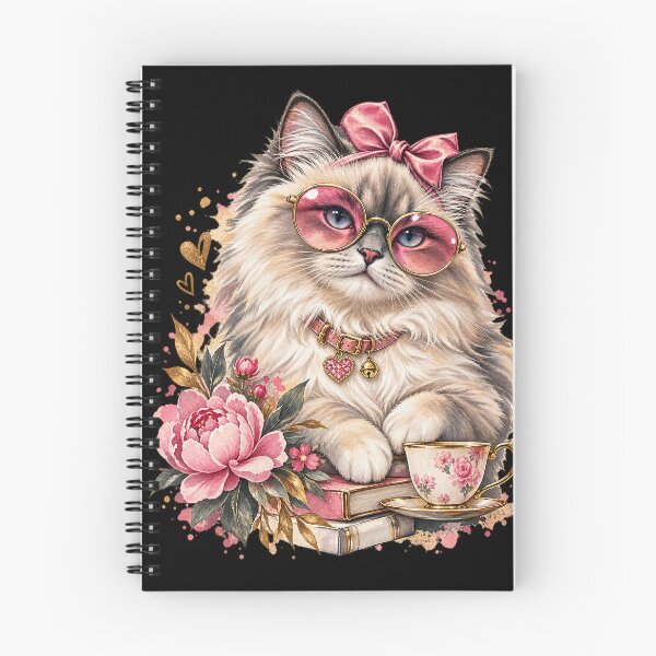 Item preview, Glamour Cat Pink Glasses Floral Tea designed and sold by Origamoart.