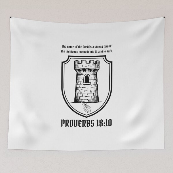 Item preview, The name of the Lord is a strong tower - Proverbs 18:10 designed and sold by MoriaStore.