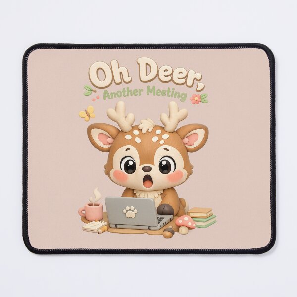 Item preview, Cute Kawaii Deer Laptop Meme - Oh Deer Another Meeting | Funny Work From Home Animal designed and sold by Moons Studio.