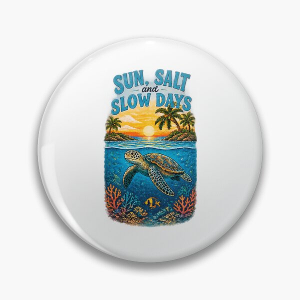 Item preview, Sun Salt and Slow Days Sea Turtle Tropical Design designed and sold by Peak Pop Studio..